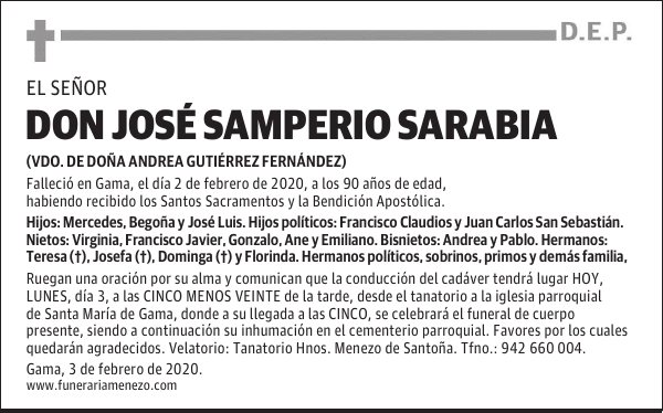 DON JOSÉ SAMPERIO SARABIA