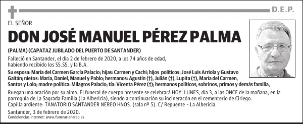 DON JOSÉ MANUEL PÉREZ PALMA