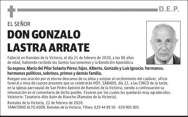 DON GONZALO LASTRA ARRATE