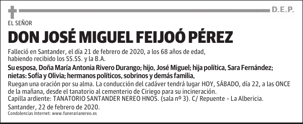 DON JOSÉ MIGUEL FEIJOÓ PÉREZ