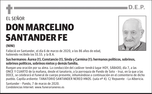 DON MARCELINO SANTANDER FE