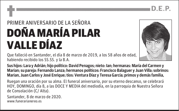 DOÑA MARÍA PILAR VALLE DÍAZ