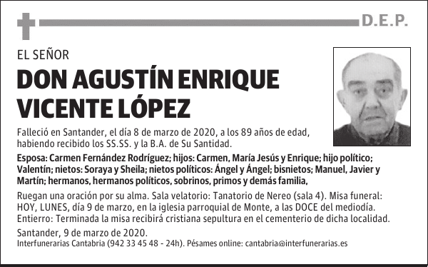 DON AGUSTÍN ENRIQUE VICENTE LÓPEZ