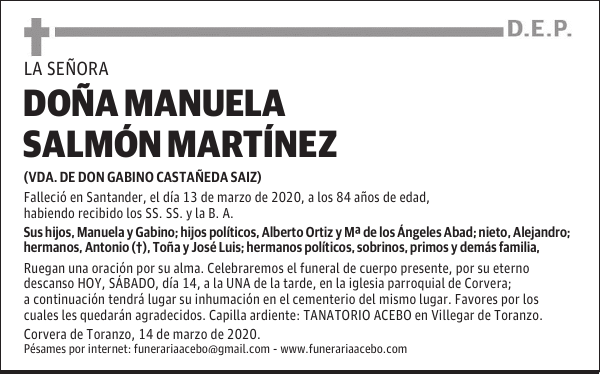 DOÑA MANUELA SALMÓN MARTÍNEZ