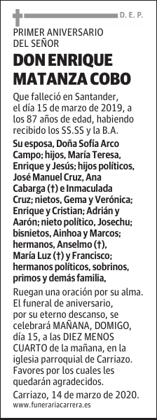 DON ENRIQUE MATANZA COBO