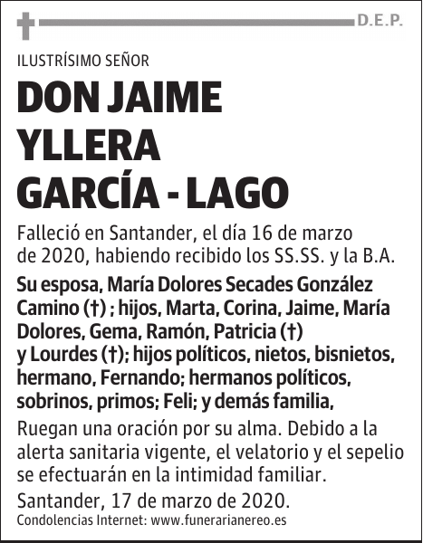 DON JAIME YLLERA GARCIA - LAGO