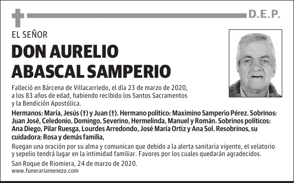 DON AURELIO ABASCAL SAMPERIO