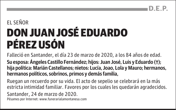 DON JUAN JOSÉ EDUARDO PÉREZ USÓN