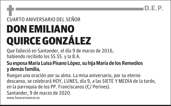 DON EMILIANO QUIRCE GONZÁLEZ