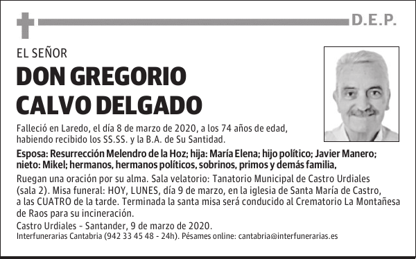 DON GREGORIO CALVO DELGADO