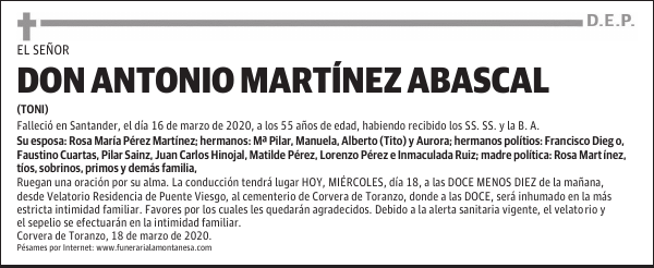 DON ANTONIO MARTÍNEZ ABASCAL