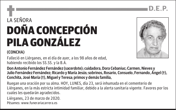 DOÑA CONCEPCIÓN PILA GONZÁLEZ