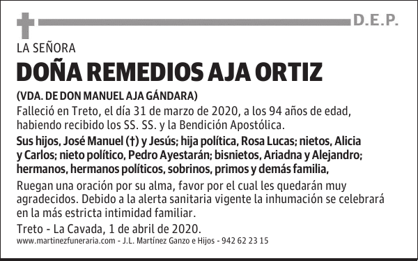 DOÑA REMEDIOS AJA ORTIZ