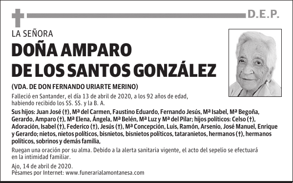 DOÑA AMPARO DE LOS SANTOS GONZÁLEZ