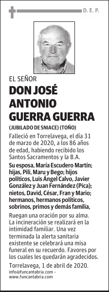 DON JOSÉ ANTONIO GUERRA GUERRA