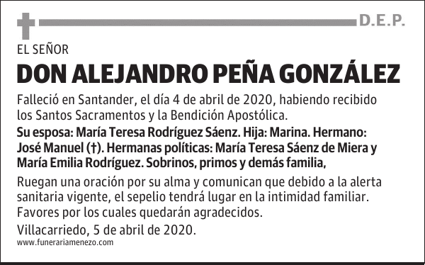 DON ALEJANDRO PEÑA GONZÁLEZ