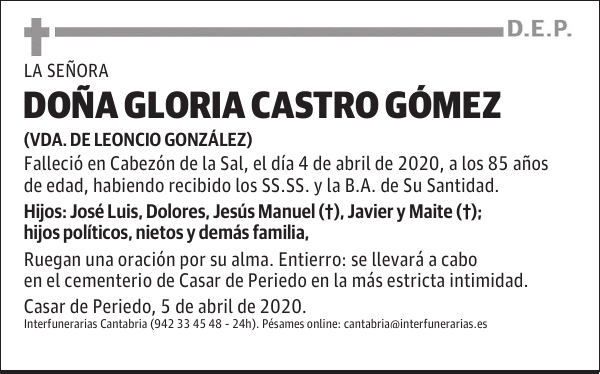DOÑA GLORIA CASTRO GÓMEZ