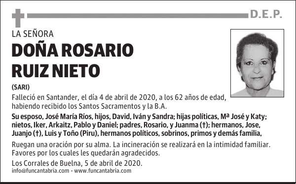 DOÑA ROSARIO RUIZ NIETO