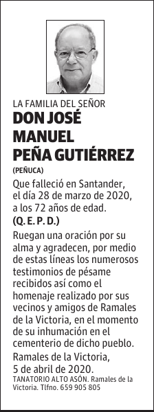 DON JOSÉ MANUEL PEÑA GUTIÉRREZ