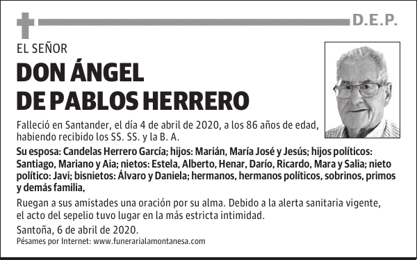 DON ÁNGEL DE PABLOS HERRERO