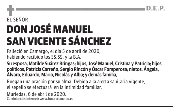 DON JOSÉ MANUEL SAN VICENTE SÁNCHEZ