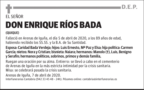 DON ENRIQUE RÍOS BADA