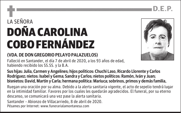 DOÑA CAROLINA COBO FERNÁNDEZ