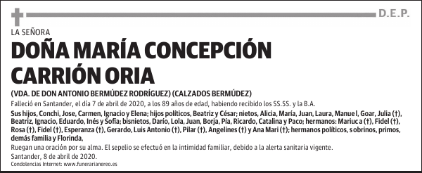 DOÑA MARÍA CONCEPCIÓN CARRIÓN ORIA