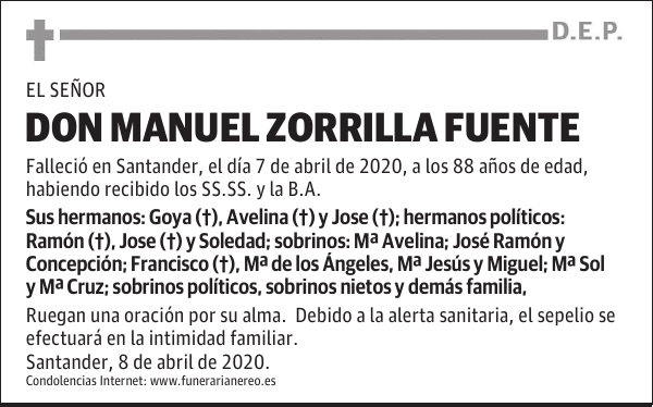 DON MANUEL ZORRILLA FUENTE