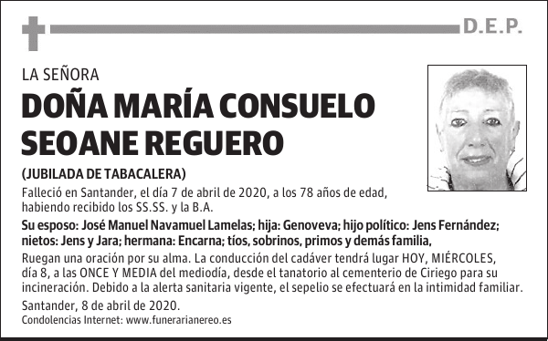 DOÑA MARÍA CONSUELO SEOANE REGUERO