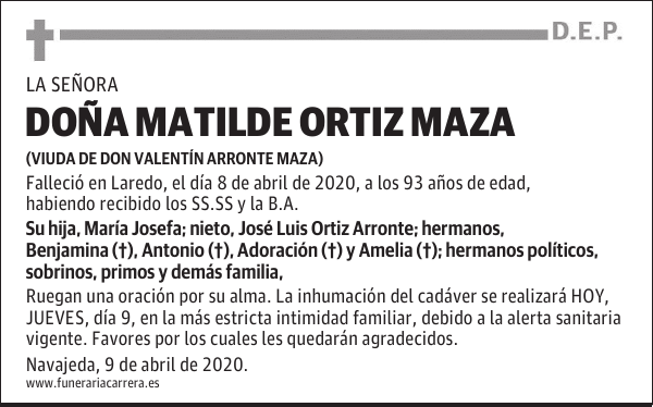 DOÑA MATILDE ORTIZ MAZA