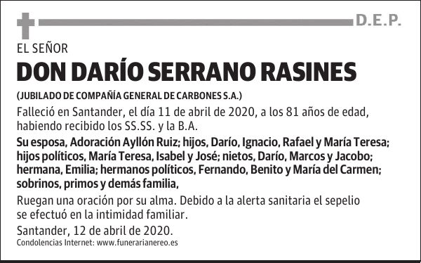 DON DARÍO SERRANO RASINES