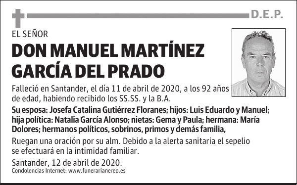 DON MANUEL MARTÍNEZ GARCÍA DEL PRADO