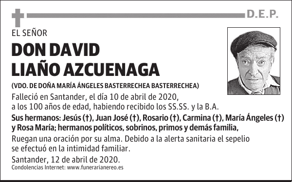 DON DAVID LIAÑO AZCUENAGA