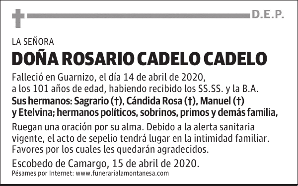DOÑA ROSARIO CADELO CADELO