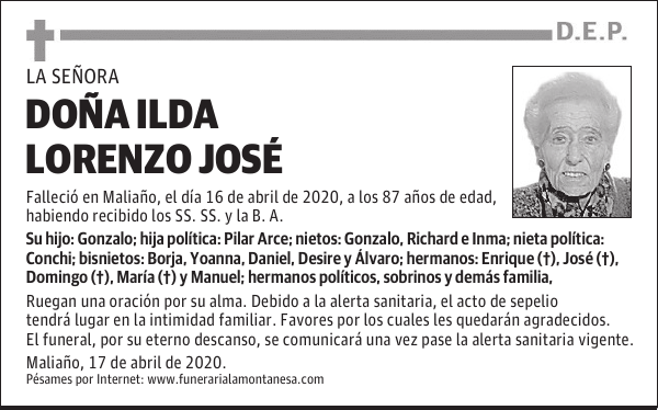 DOÑA ILDA LORENZO JOSÉ