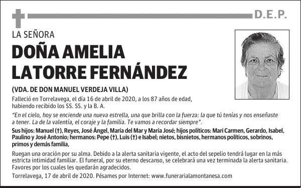 DOÑA AMELIA LATORRE FERNÁNDEZ