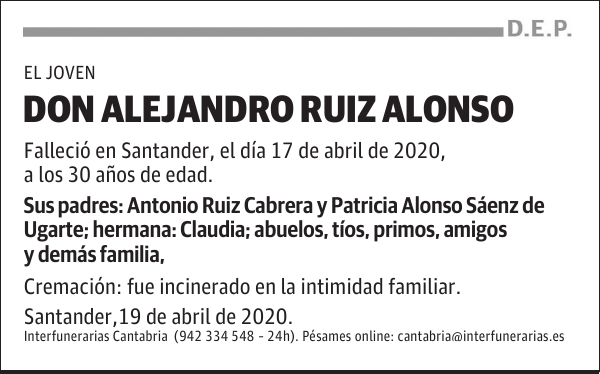 DON ALEJANDRO RUIZ ALONSO