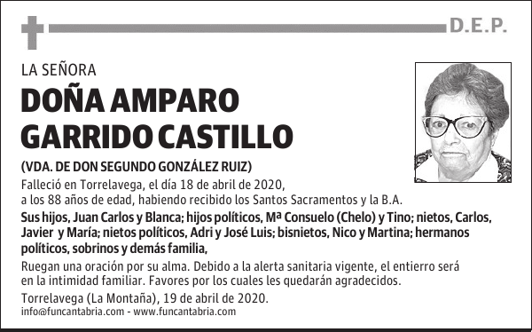 DOÑA AMPARO GARRIDO CASTILLO