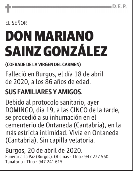 DON MARIANO SAINZ GONZÁLEZ