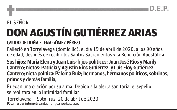 DON AGUSTÍN GUTIÉRREZ ARIAS
