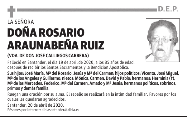 DOÑA ROSARIO ARAUNABEÑA RUIZ