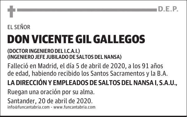 DON VICENTE GIL GALLEGOS