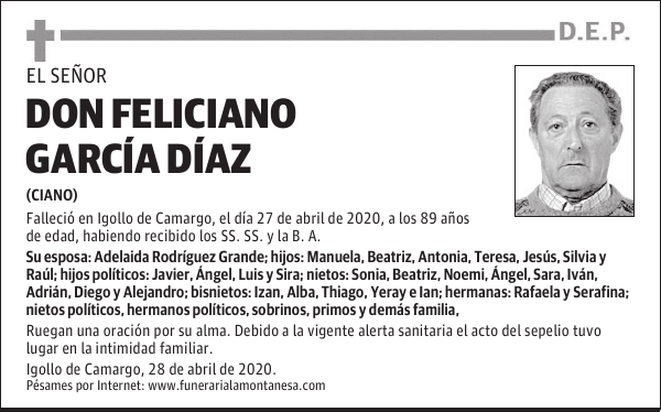 DON FELICIANO GARCÍA DÍAZ