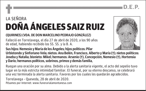 DOÑA ÁNGELES SAIZ RUIZ