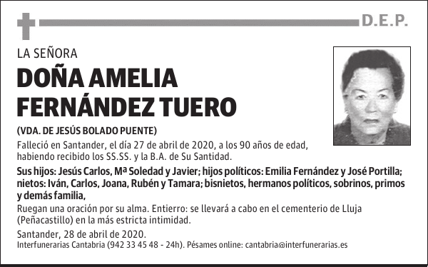 DOÑA AMELIA FERNÁNDEZ TUERO
