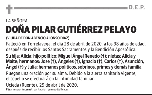 DOÑA PILAR GUTIÉRREZ PELAYO