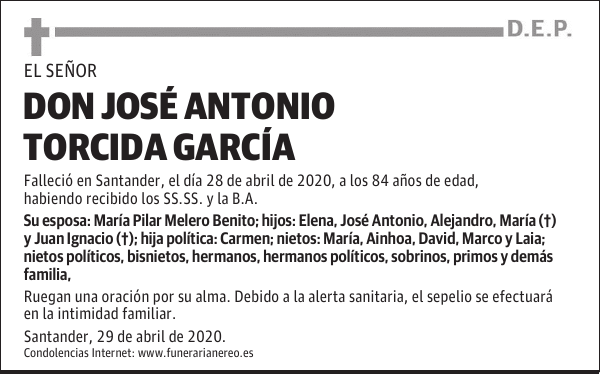 DON JOSÉ ANTONIO TORCIDA GARCÍA
