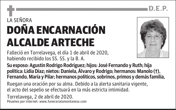 DOÑA ENCARNACIÓN ALCALDE ARTECHE
