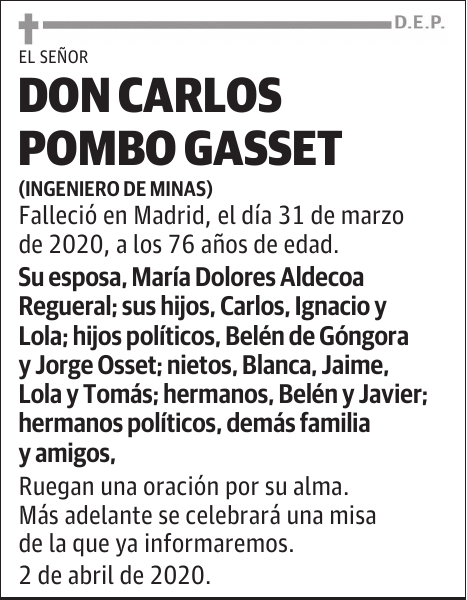 DON CARLOS POMBO GASSET